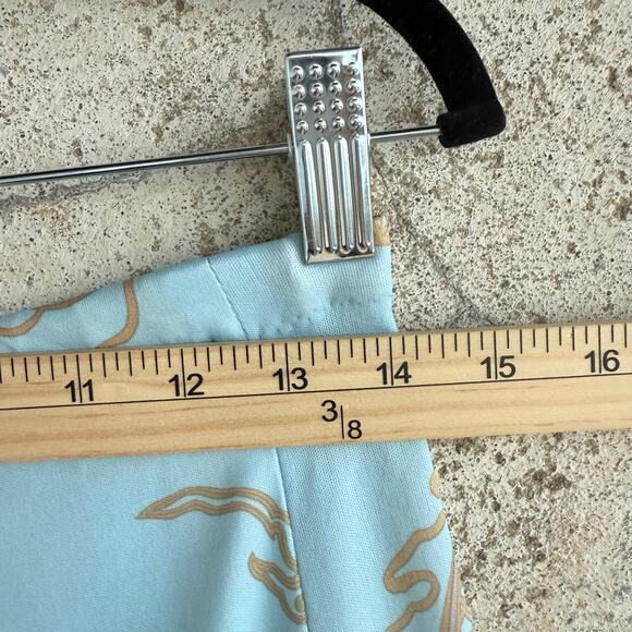 Vtg 70s Maxi Skirt Dragon Print Blue Gold California Girl Coastal Bohemian Retro - Picture 7 of 7